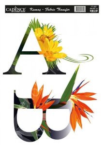 KT-52 Cadence Kumaş Transfer 25x35cm Çiçekli Harf Serisi