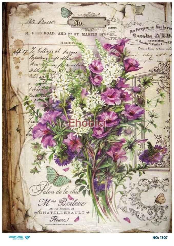 Diamond Pirinç Dekopaj Kağıdı - 1307