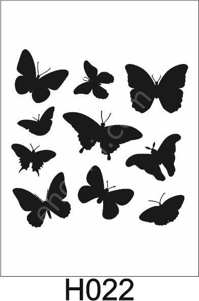 Hayvan Temalı Desenler Stencil Şablon (25x25) H-022