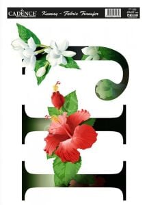 KT-56 Cadence Kumaş Transfer 25x35cm Çiçekli Harf Serisi