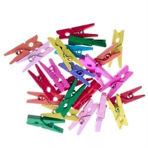 Renkli Ahşap Mini Mandal (20'Li)