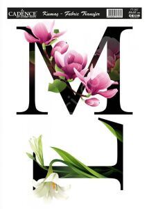 KT-57 Cadence Kumaş Transfer 25x35cm Çiçekli Harf Serisi