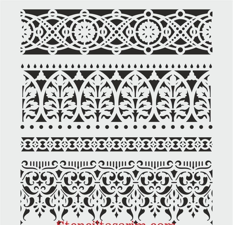 Border Desen Stencil Şablon (40x40) BR-027