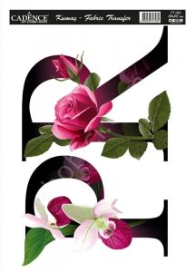 KT-58 Cadence Kumaş Transfer 25x35cm Çiçekli Harf Serisi