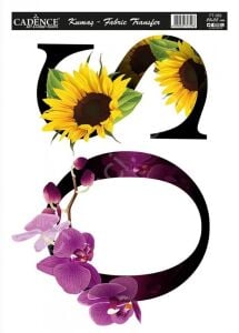 KT-59 Cadence Kumaş Transfer 25x35cm Çiçekli Harf Serisi