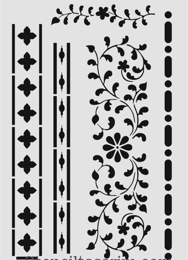 Border Desen Stencil Şablon (25x35) BR-030
