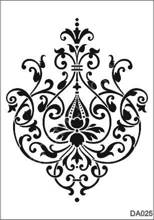 Damask Desen Stencil Şablon (25x35) DA-025