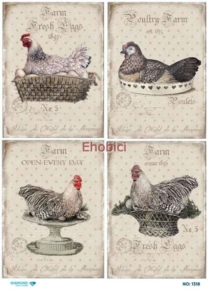 Diamond Pirinç Dekopaj Kağıdı - 1318