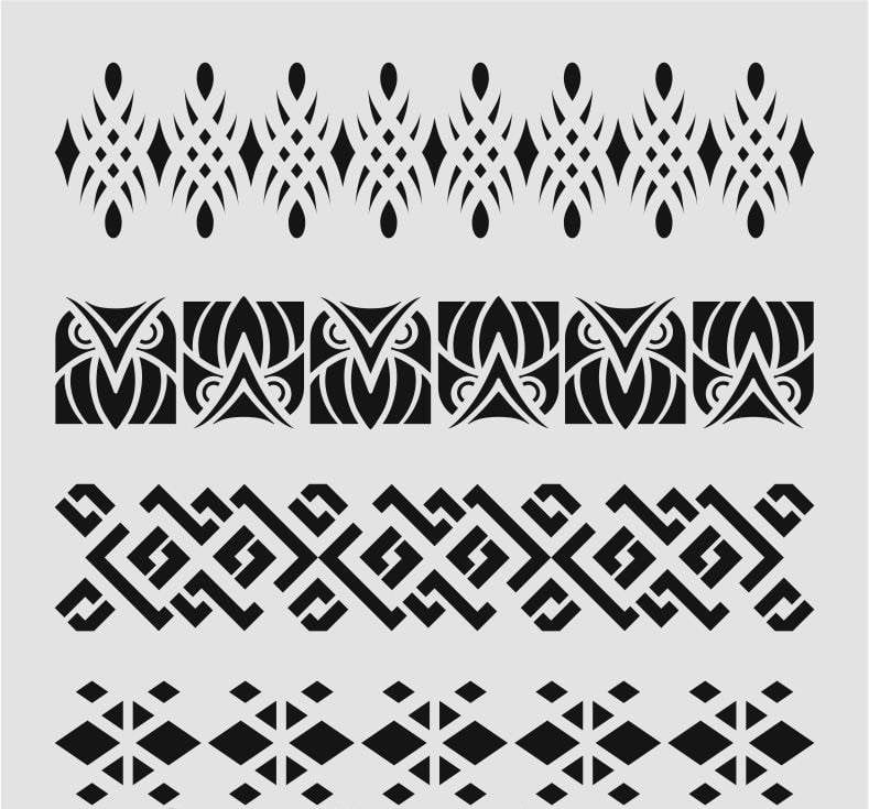Border Desen Stencil Şablon (25x25) BR-035