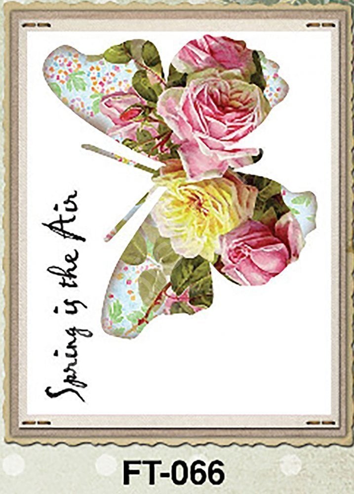 FT-66 Cadence Kumaş Transfer 25x35cm Çiçekli Hayvan Figürleri Serisi