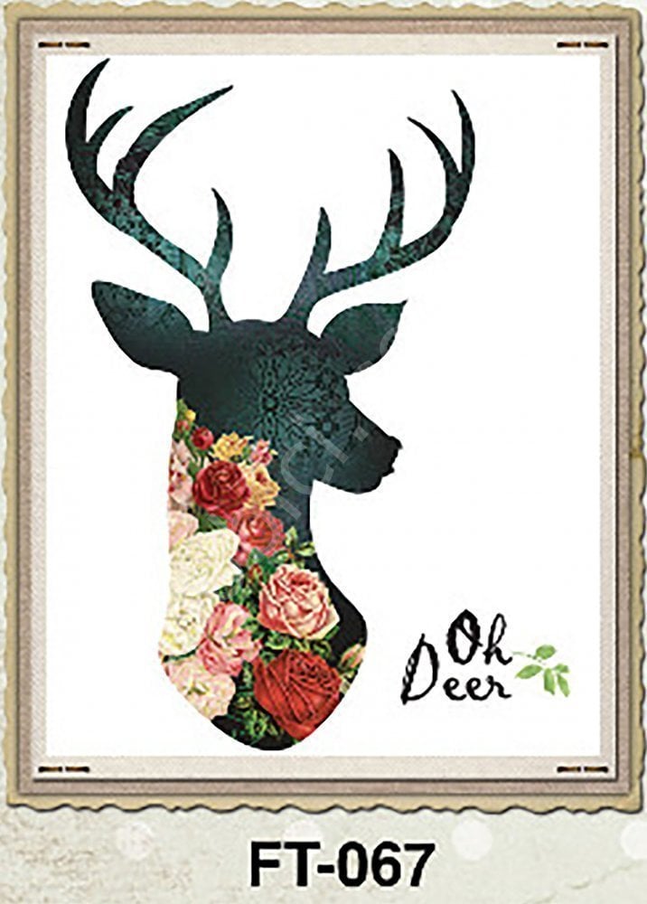 FT-67 Cadence Kumaş Transfer 25x35cm Çiçekli Hayvan Figürleri Serisi