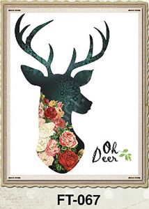 FT-67 Cadence Kumaş Transfer 25x35cm Çiçekli Hayvan Figürleri Serisi