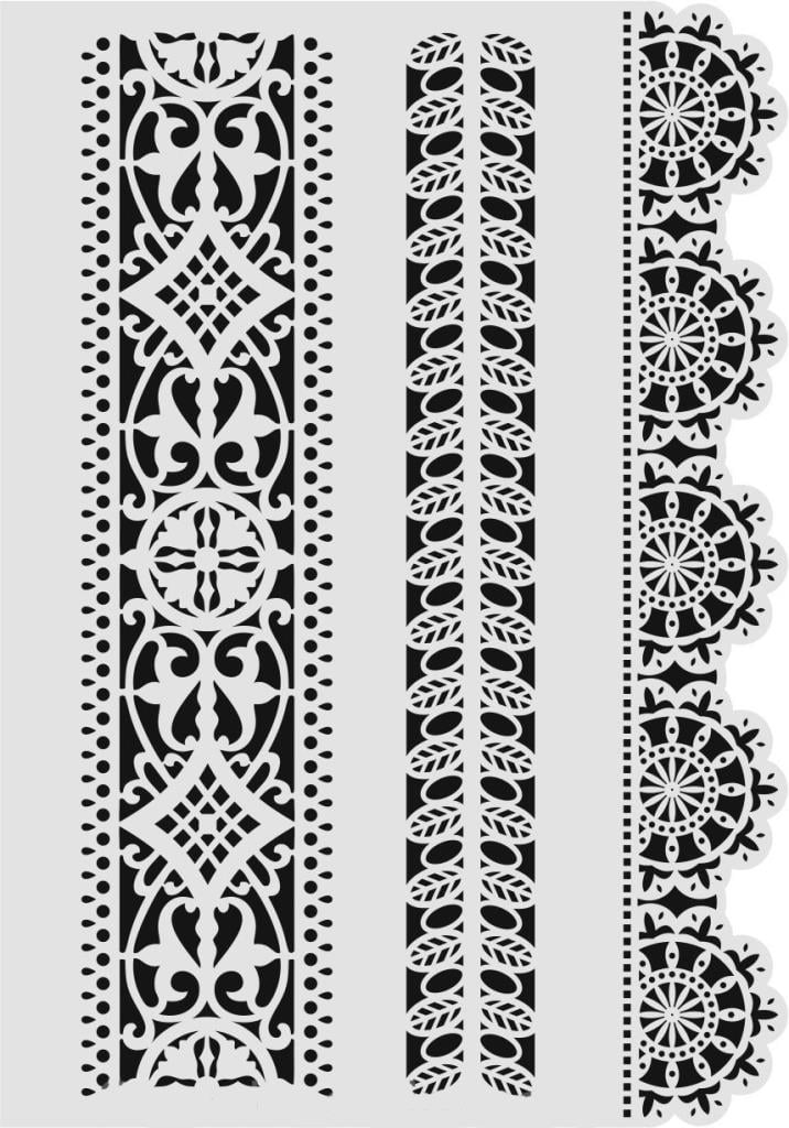 Border Desen Stencil Şablon (25x35) BR-038