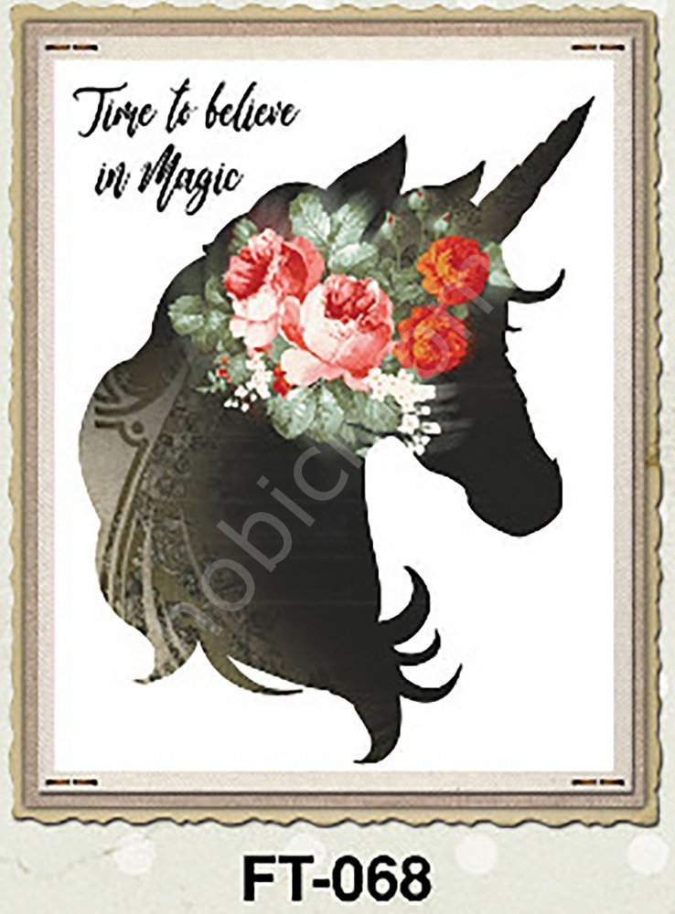 FT-68 Cadence Kumaş Transfer 25x35cm Çiçekli Hayvan Figürleri Serisi