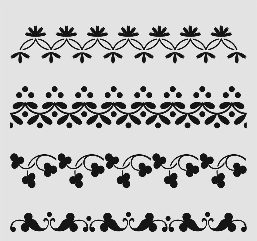 Border Desen Stencil Şablon (25x25) BR-040