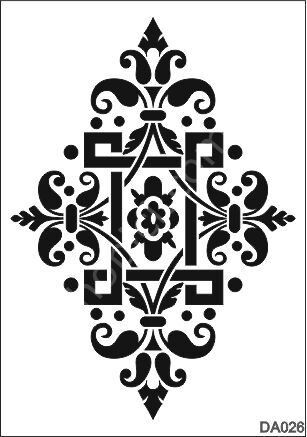 Damask Desen Stencil Şablon (25x35) DA-026