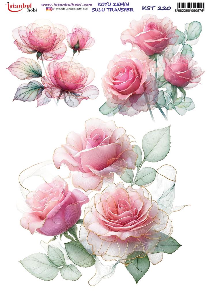 Koyu Zemin Sulu Transfer Kağıdı 25x35cm KST-220