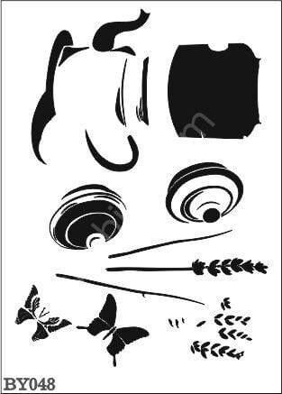 Boyutlu Desen Stencil Şablon (25x35) BY-048