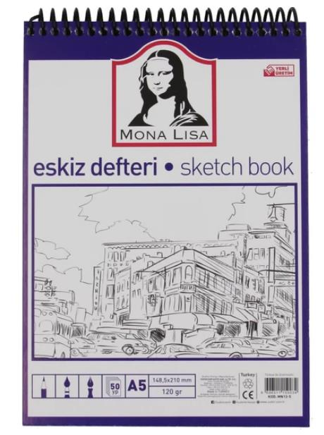 Eskiz Defteri Mona Lisa A5 120gr Telli