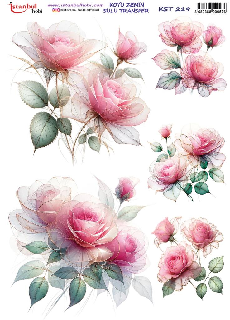 Koyu Zemin Sulu Transfer Kağıdı 25x35cm KST-219