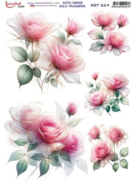 Koyu Zemin Sulu Transfer Kağıdı 25x35cm KST-219