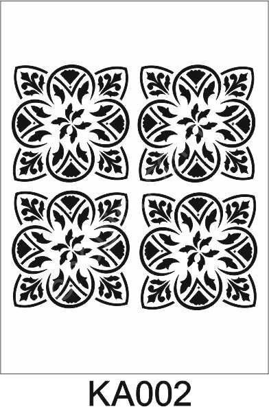 Kare ve Fayans Desenler Stencil Şablon (23x23) KA-002