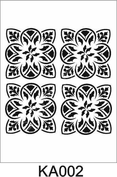 Kare ve Fayans Desenler Stencil Şablon (23x23) KA-002
