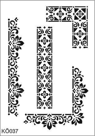 Köşe Desenler Stencil Şablon (25x35) KÖ-037