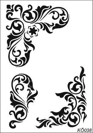 Köşe Desenler Stencil Şablon (25x35) KÖ-038