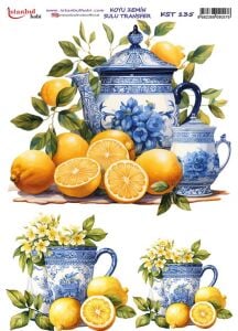 Koyu Zemin Sulu Transfer Kağıdı 25x35cm KST-135 Limon