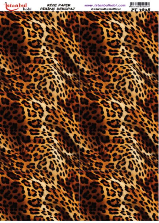 Pirinç Dekopaj Kağıdı 30x42cm PT-3698 Leopar Desen
