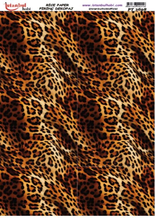 Pirinç Dekopaj Kağıdı 30x42cm PT-3698 Leopar Desen