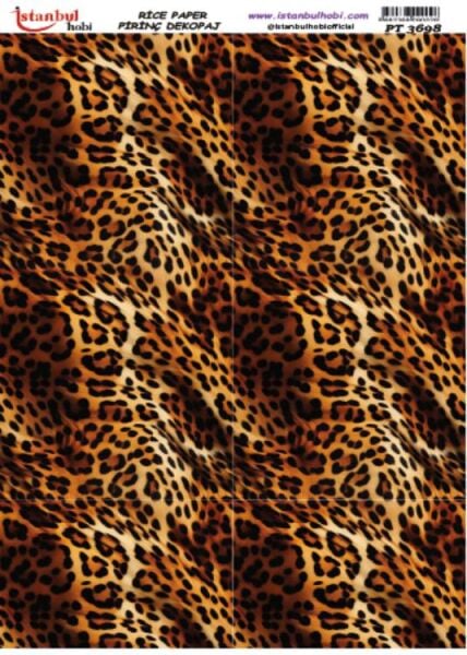 Pirinç Dekopaj Kağıdı 30x42cm PT-3698 Leopar Desen