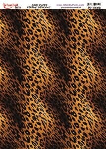 Pirinç Dekopaj Kağıdı 30x42cm PT-3689 Leopar Desen