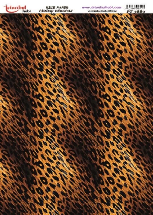 Pirinç Dekopaj Kağıdı 30x42cm PT-3689 Leopar Desen