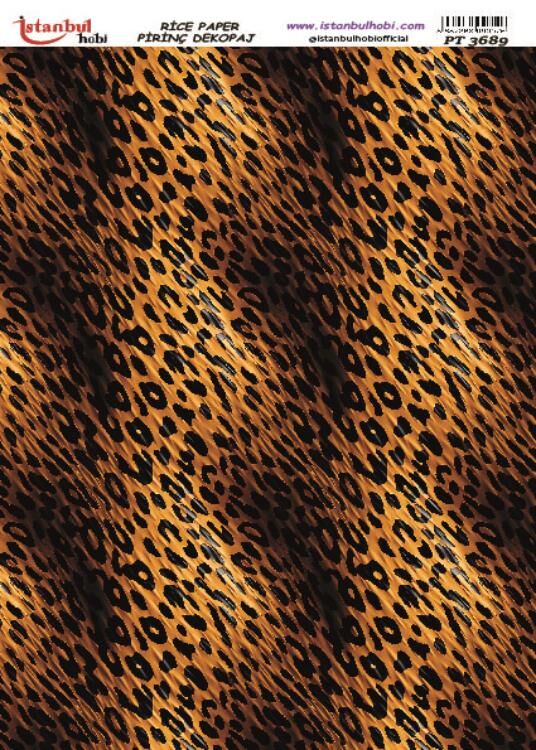 Pirinç Dekopaj Kağıdı 30x42cm PT-3689 Leopar Desen