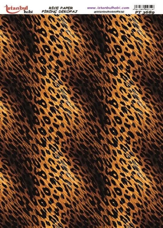 Pirinç Dekopaj Kağıdı 30x42cm PT-3689 Leopar Desen