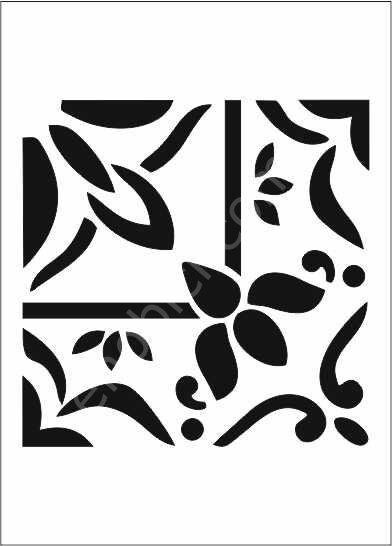 Kare ve Fayans Desenler Stencil Şablon (20x20) KA-006