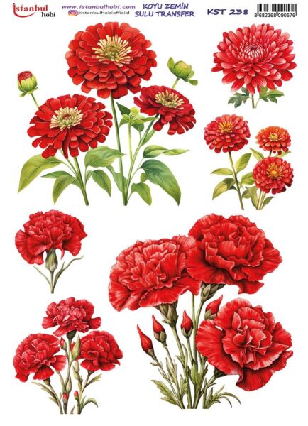 Koyu Zemin Sulu Transfer Kağıdı 25x35cm KST-238