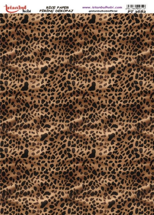 Pirinç Dekopaj Kağıdı 30x42cm PT-3682 Leopar Desen
