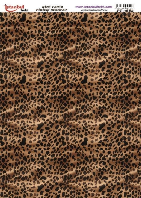 Pirinç Dekopaj Kağıdı 30x42cm PT-3682 Leopar Desen