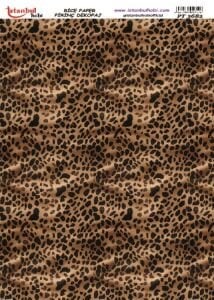 Pirinç Dekopaj Kağıdı 30x42cm PT-3682 Leopar Desen