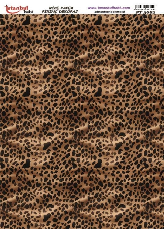 Pirinç Dekopaj Kağıdı 30x42cm PT-3682 Leopar Desen