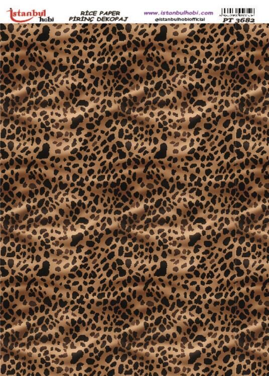 Pirinç Dekopaj Kağıdı 30x42cm PT-3682 Leopar Desen