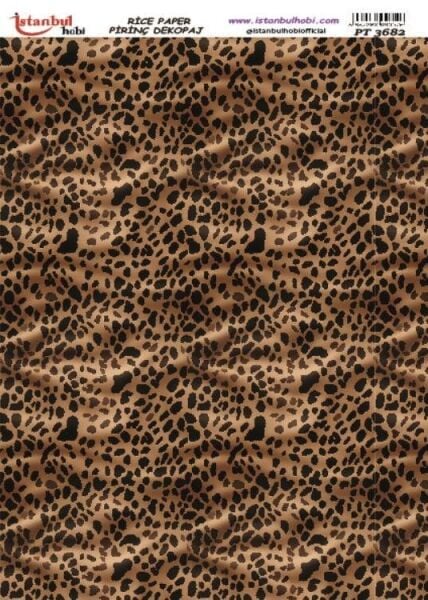 Pirinç Dekopaj Kağıdı 30x42cm PT-3682 Leopar Desen