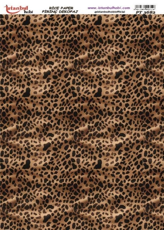 Pirinç Dekopaj Kağıdı 30x42cm PT-3682 Leopar Desen
