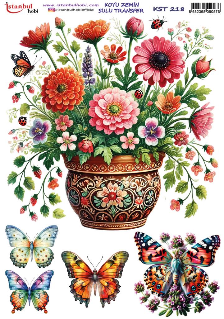 Koyu Zemin Sulu Transfer Kağıdı 25x35cm KST-218