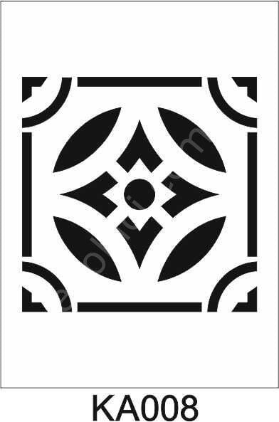 Kare ve Fayans Desenler Stencil Şablon (20x20) KA-008