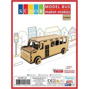 Südor Ahşap Maket Otobüs 19,5x9x7,5cm