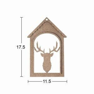 Ahşap Geyik Yılbaşı Süsü 17,5x11,5cm F827